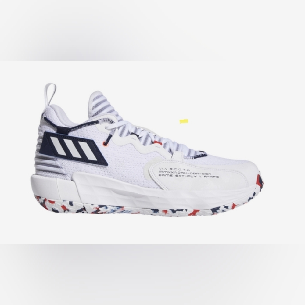 adidas Dame 7 Extply men's size 7.5 (women's 9) white/navy/red